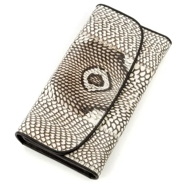 Гаманець жіночий SNAKE LEATHER 18548 із натуральної шкіри пітона Сірий
