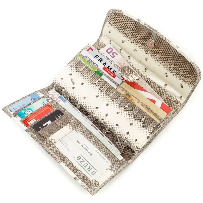 Гаманець жіночий SEA SNAKE LEATHER 18550 із натуральної шкіри морської змії Бежевий