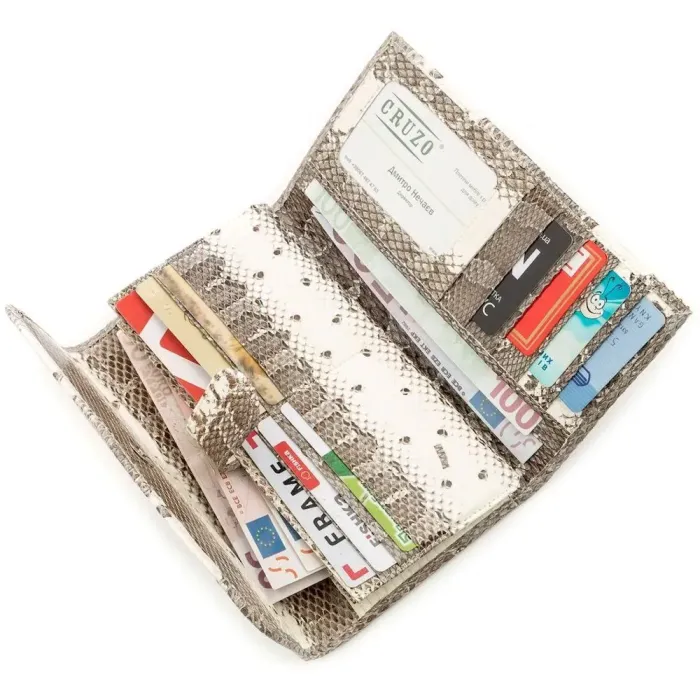 Гаманець жіночий SEA SNAKE LEATHER 18550 із натуральної шкіри морської змії Бежевий