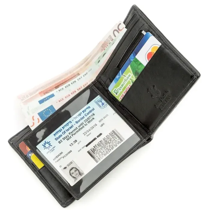 Гаманець SEA SNAKE LEATHER 18553 із натуральної шкіри морської змії зі вставками зі шкіри кобри Чорний