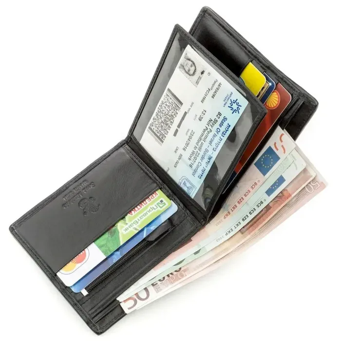 Гаманець SEA SNAKE LEATHER 18553 із натуральної шкіри морської змії зі вставками зі шкіри кобри Чорний