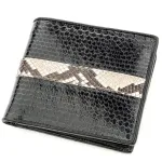 Гаманець SEA SNAKE LEATHER 18553 із натуральної шкіри морської змії зі вставками зі шкіри кобри Чорний
