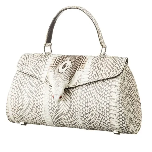 Сумка жіноча SNAKE LEATHER 18555 із натуральної шкіри кобри Сіра