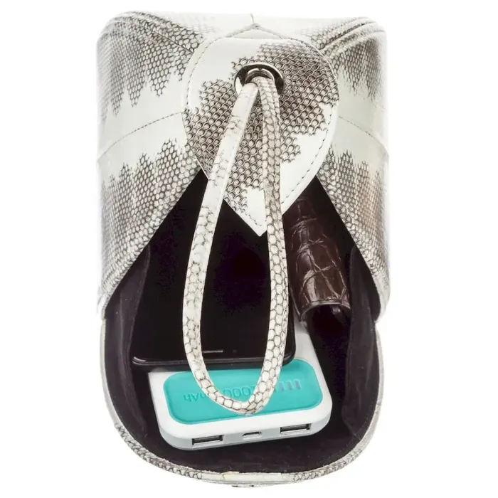 Сумка жіноча із натуральної шкіри морської змії SEA SNAKE LEATHER 18558 Біла