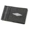 Затискач для грошей STINGRAY LEATHER 18559 із натуральної шкіри морського ската Чорний