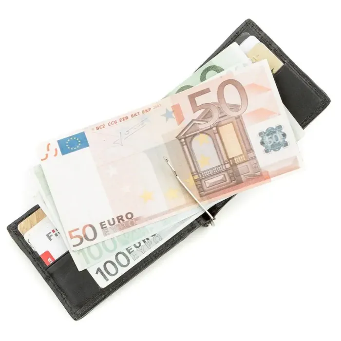 Затискач для грошей STINGRAY LEATHER 18559 із натуральної шкіри морського ската Чорний