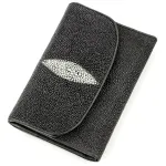 Горизонтальний гаманець STINGRAY LEATHER 18560 із натуральної шкіри морського ската Чорний