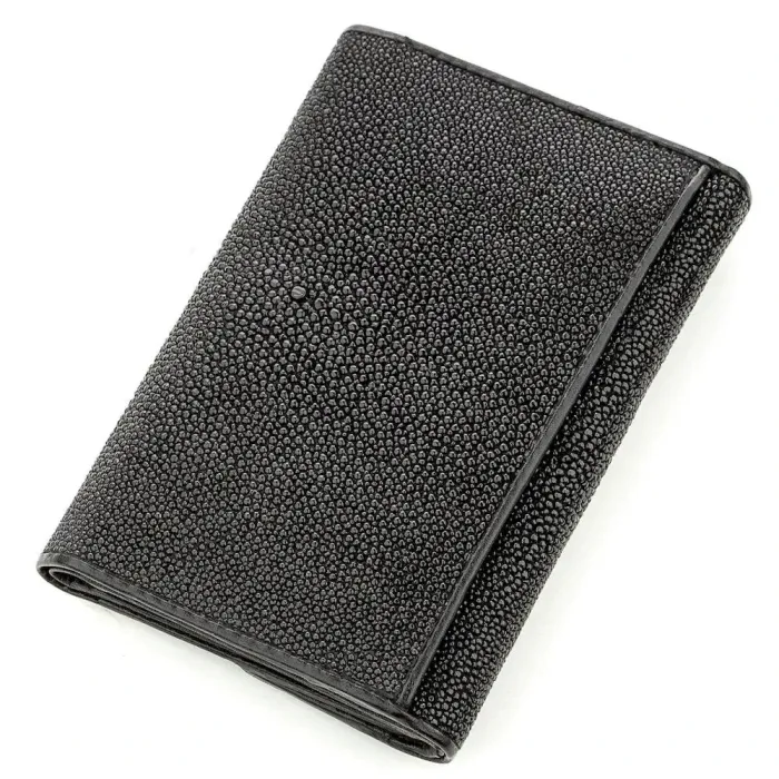 Горизонтальний гаманець STINGRAY LEATHER 18560 із натуральної шкіри морського ската Чорний