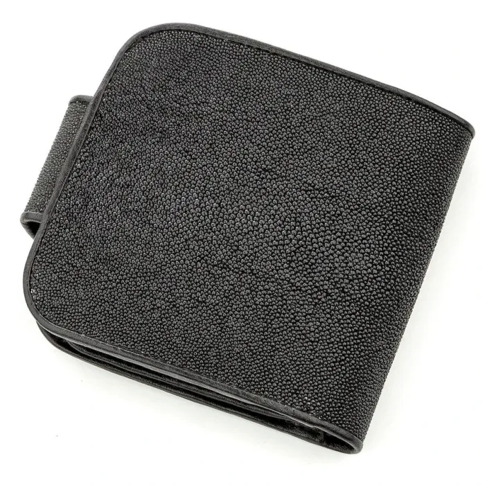 Горизонтальний гаманець STINGRAY LEATHER 18561 із натуральної шкіри морського ската Чорний