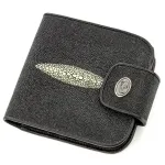 Горизонтальний гаманець STINGRAY LEATHER 18561 із натуральної шкіри морського ската Чорний