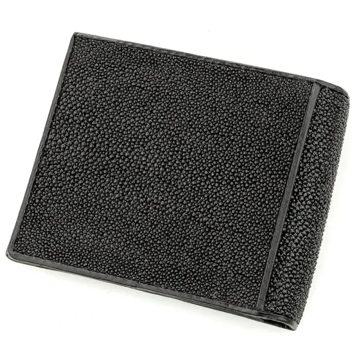 Бумажник мужской STINGRAY LEATHER 18562 из натуральной кожи морского ската Черный