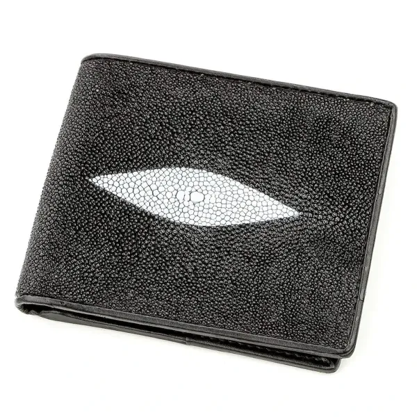 Гаманець чоловічий STINGRAY LEATHER 18563 із натуральної шкіри морського ската Чорний
