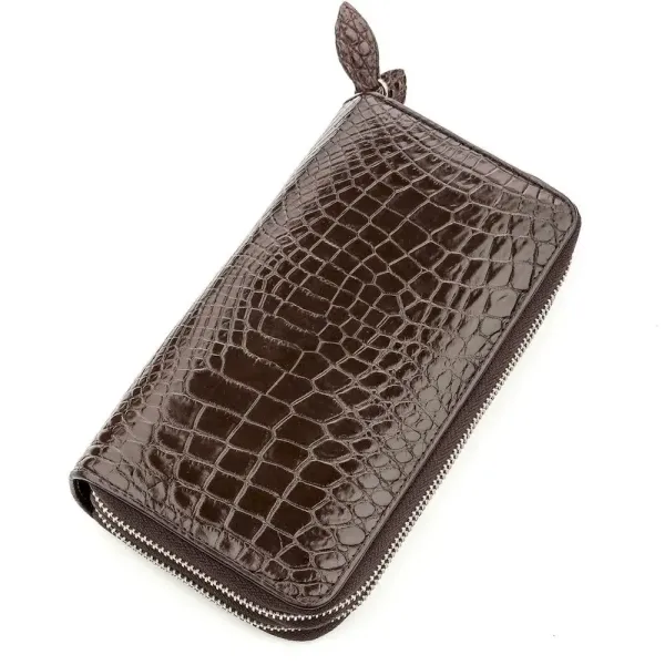 Клатч чоловічий CROCODILE LEATHER 18568 з натуральної шкіри крокодила Коричневий