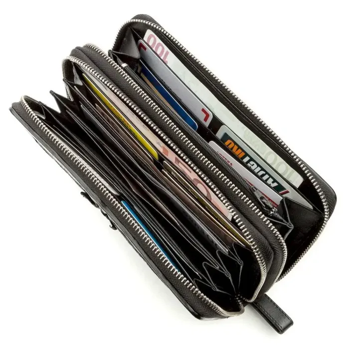 Клатч мужской CROCODILE LEATHER 18570 из натуральной кожи крокодила Черный