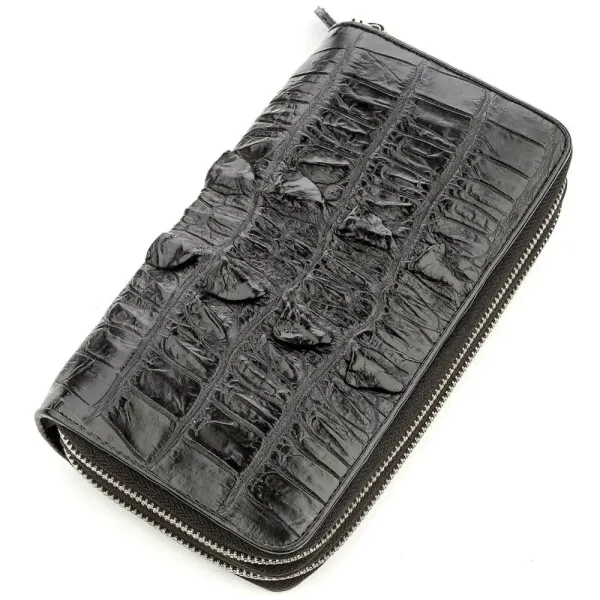 Клатч чоловічий CROCODILE LEATHER 18570 із натуральної шкіри крокодила Чорний