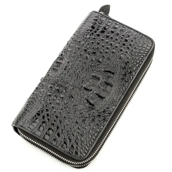 Портмоне чоловіче CROCODILE LEATHER 18571 із натуральної шкіри крокодила Чорне