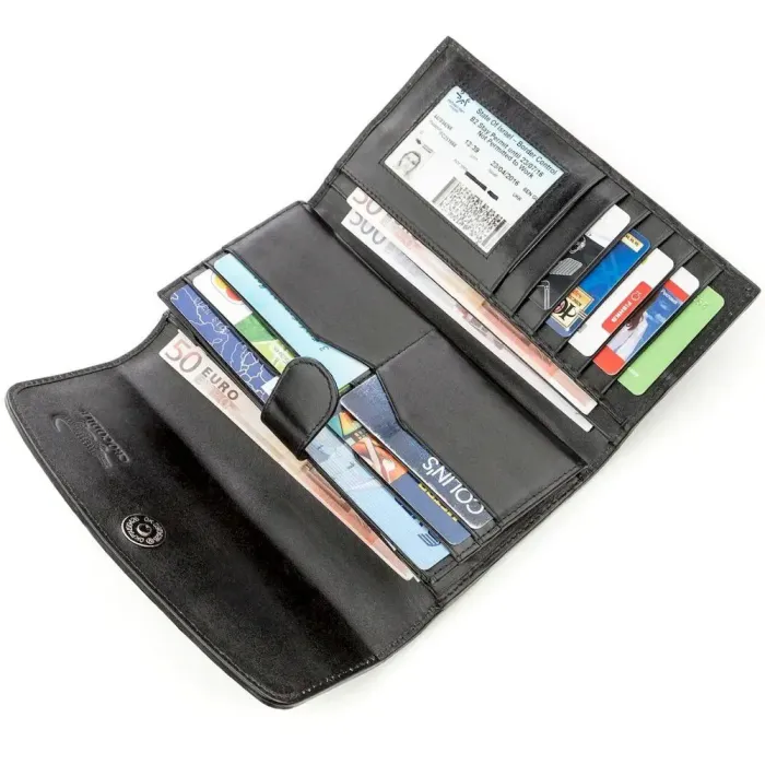 Гаманець-клатч CROCODILE LEATHER 18572 із натуральної шкіри крокодила Чорний