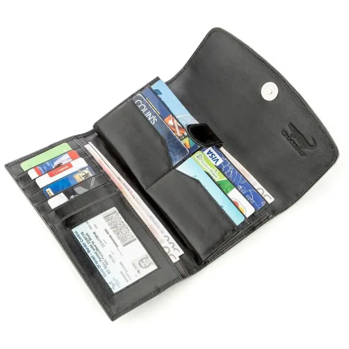 Гаманець-клатч CROCODILE LEATHER 18572 із натуральної шкіри крокодила Чорний