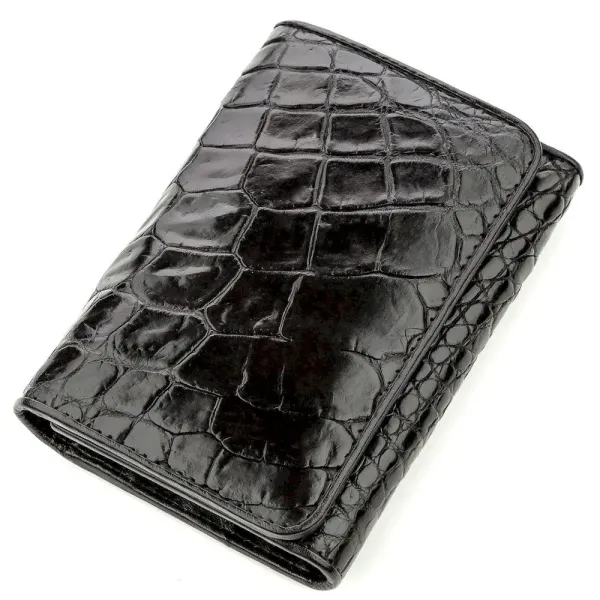Гаманець чоловічий CROCODILE LEATHER 18573 із натуральної шкіри крокодила Чорний
