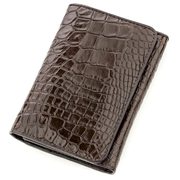 Гаманець чоловічий CROCODILE LEATHER 18574 із натуральної шкіри крокодила Коричневий