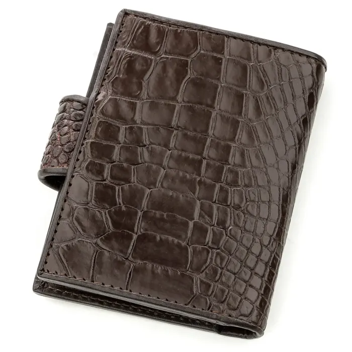 Візитниця чоловіча CROCODILE LEATHER 18575 з натуральної шкіри крокодила Коричнева