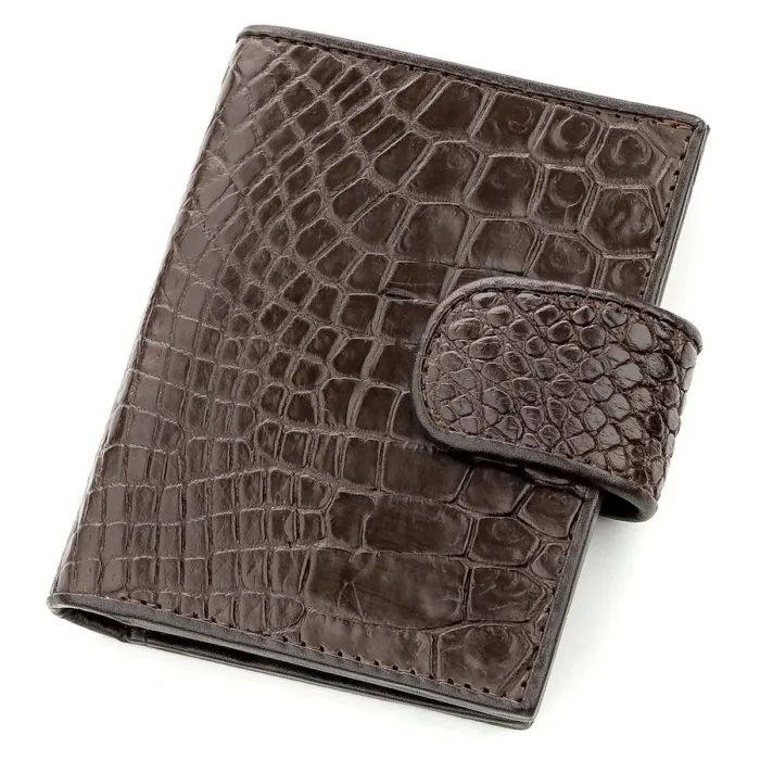 Візитниця чоловіча CROCODILE LEATHER 18575 з натуральної шкіри крокодила Коричнева