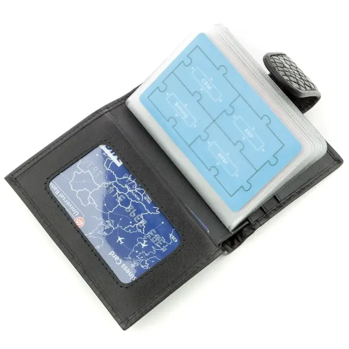 Візитниця чоловіча CROCODILE LEATHER 18576 із натуральної шкіри крокодила Чорна