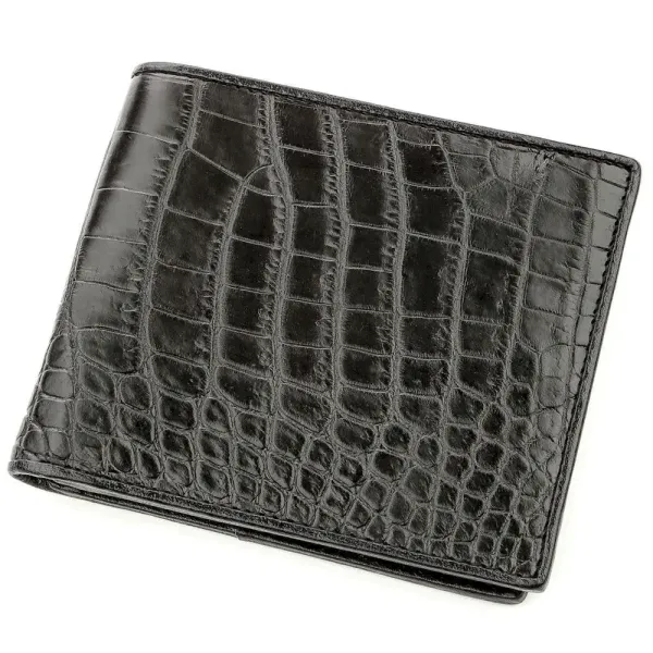 Гаманець чоловічий CROCODILE LEATHER 18578 із натуральної шкіри крокодила Чорний