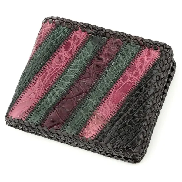 Гаманець чоловічий CROCODILE LEATHER 18579 із натуральної шкіри крокодила Різнокольоровий