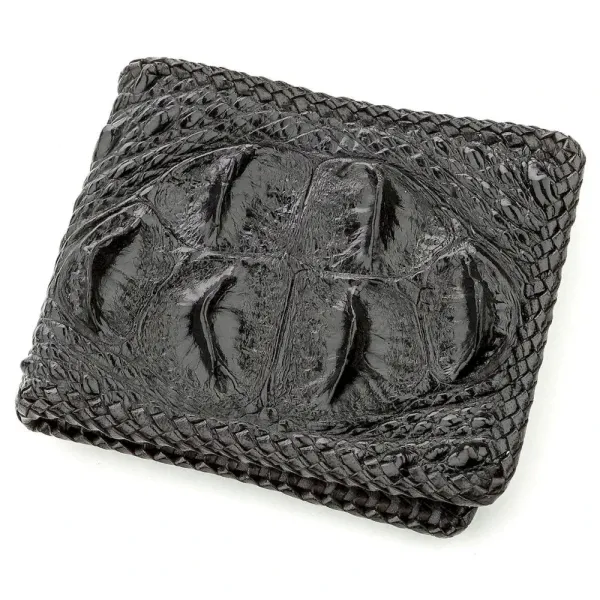 Гаманець чоловічий CROCODILE LEATHER 18580 із натуральної шкіри крокодила Чорний