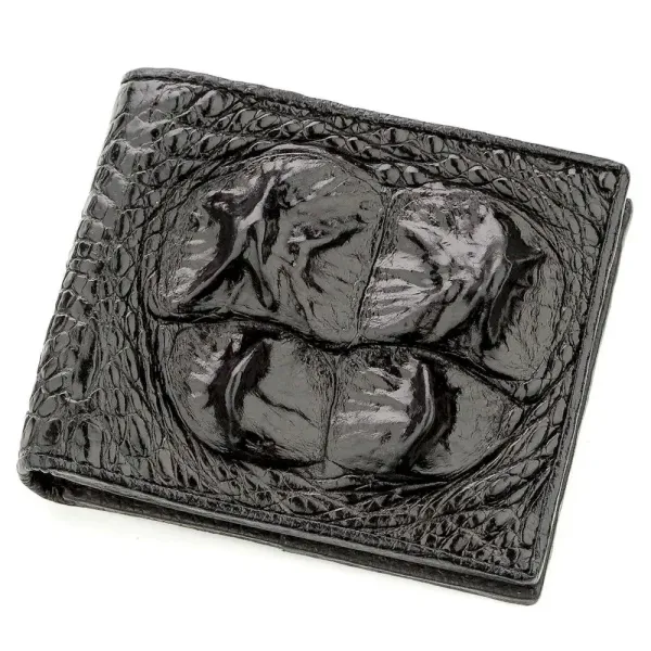 Гаманець чоловічий CROCODILE LEATHER 18582 із натуральної шкіри крокодила Чорний