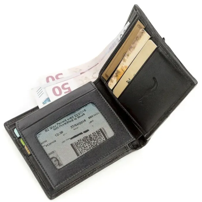 Бумажник мужской CROCODILE LEATHER 18583 из натуральной кожи крокодила Черный