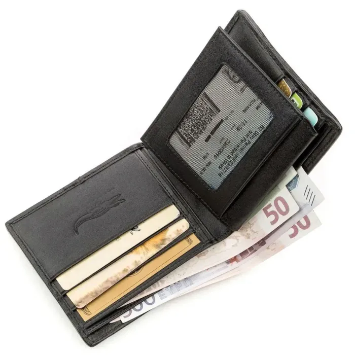 Бумажник мужской CROCODILE LEATHER 18583 из натуральной кожи крокодила Черный