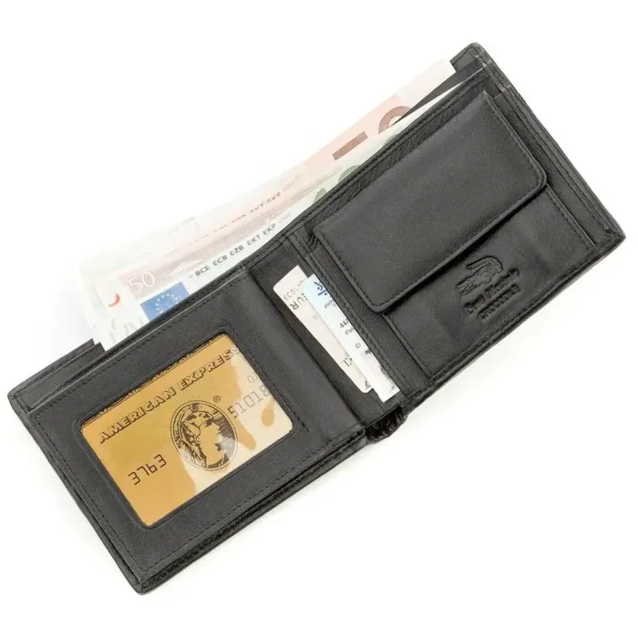 Бумажник мужской CROCODILE LEATHER 18584 из натуральной кожи крокодила Черный