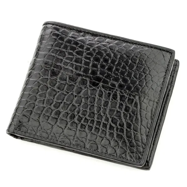 Гаманець чоловічий CROCODILE LEATHER 18584 із натуральної шкіри крокодила Чорний