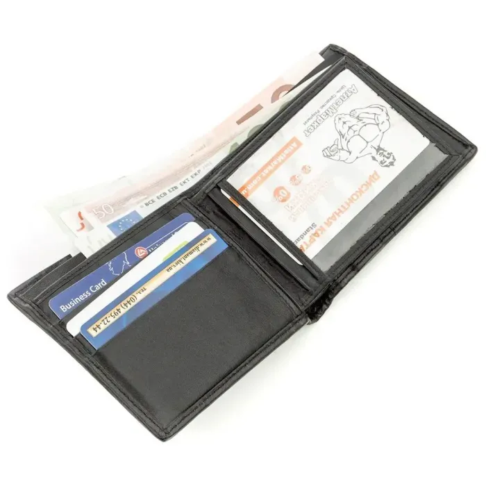 Бумажник мужской CROCODILE LEATHER 18584 из натуральной кожи крокодила Черный