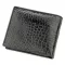 Бумажник мужской CROCODILE LEATHER 18584 из натуральной кожи крокодила Черный