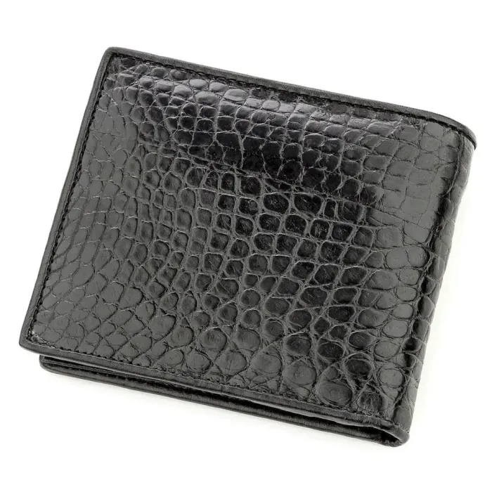 Бумажник мужской CROCODILE LEATHER 18584 из натуральной кожи крокодила Черный