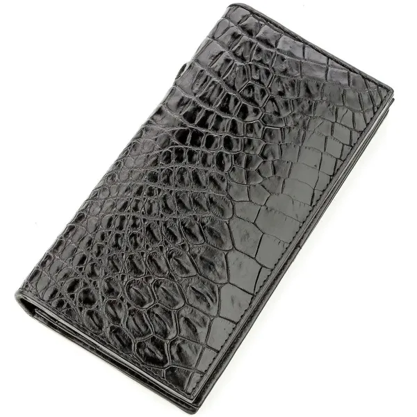 Клатч чоловічий CROCODILE LEATHER 18585 із натуральної шкіри крокодила Чорний
