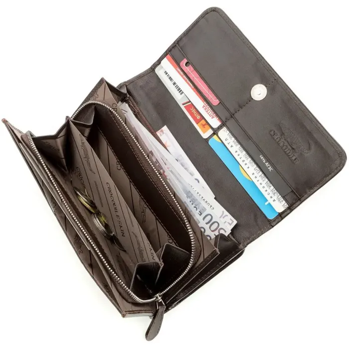 Клатч чоловічий CROCODILE LEATHER 18589 із натуральної шкіри крокодила Коричневий