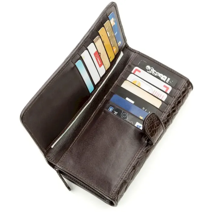 Клатч чоловічий CROCODILE LEATHER 18589 із натуральної шкіри крокодила Коричневий