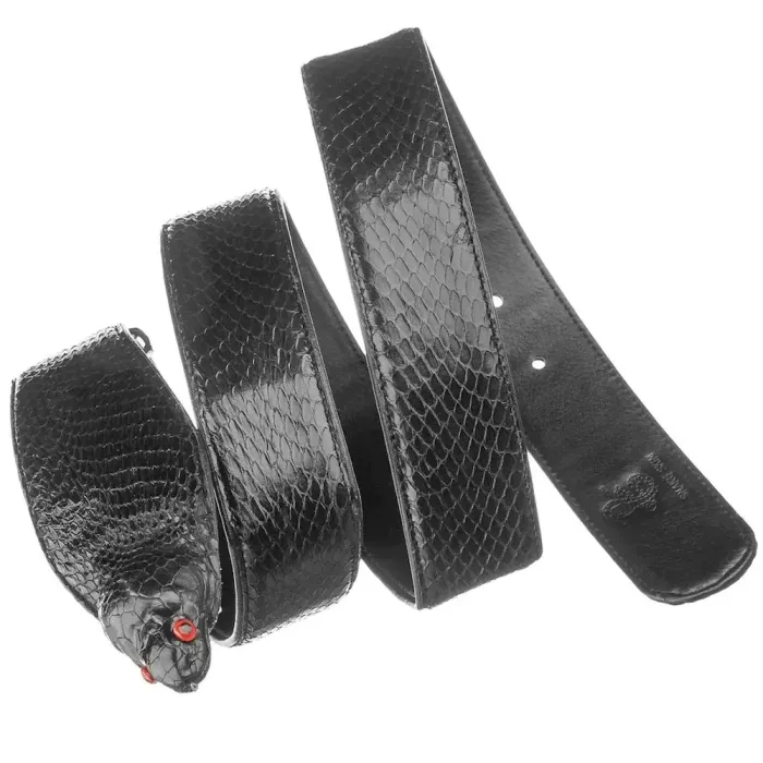Ремінь SNAKE LEATHER 18594 із натуральної шкіри кобри Чорний