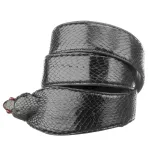 Ремінь SNAKE LEATHER 18594 із натуральної шкіри кобри Чорний