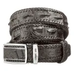 Ремінь автоматичний CROCODILE LEATHER 18597 із натуральної шкіри крокодила Чорний