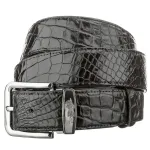 Ремінь CROCODILE LEATHER 18602 з натуральної шкіри крокодила Чорний