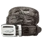 Ремінь автоматичний CROCODILE LEATHER 18604 із натуральної шкіри крокодила Чорний