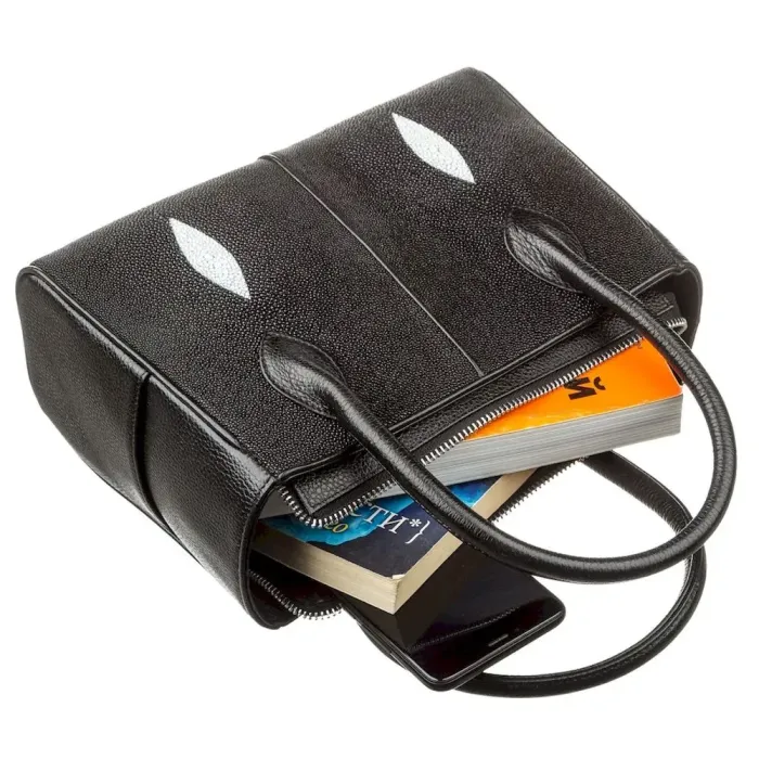 Сумка женская STINGRAY LEATHER 18610 из натуральной кожи морского ската Черная