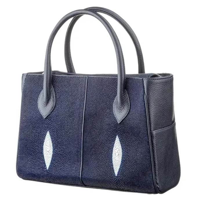 Сумка женская STINGRAY LEATHER 18611 из натуральной кожи морского ската Синяя