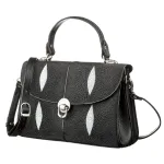 Сумка жіноча STINGRAY LEATHER 18612 із натуральної шкіри морського скату Чорна