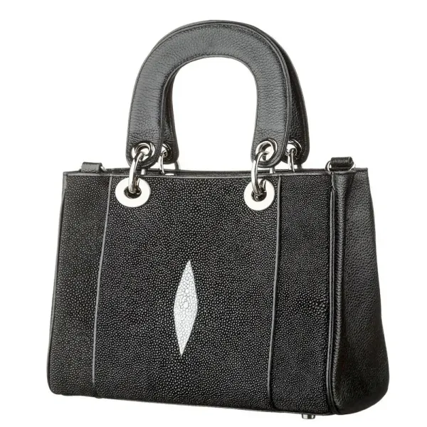 Сумка жіноча STINGRAY LEATHER 18614 із натуральної шкіри морського скату Чорна